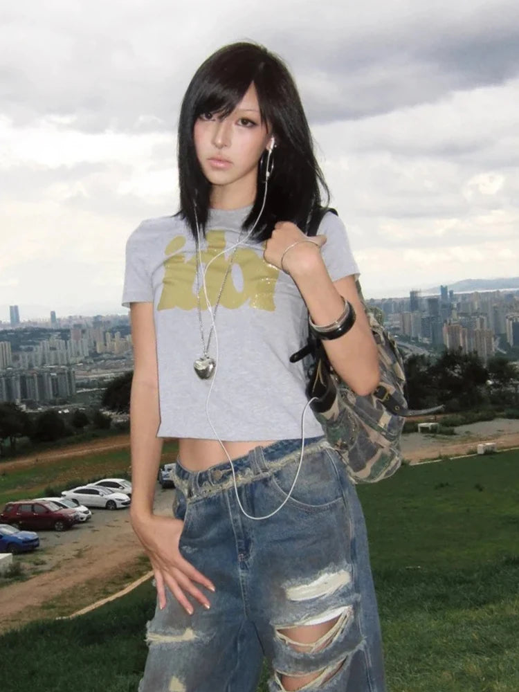 Chic Dollette Bubble Letter Tee Short Sleeve T-shirt