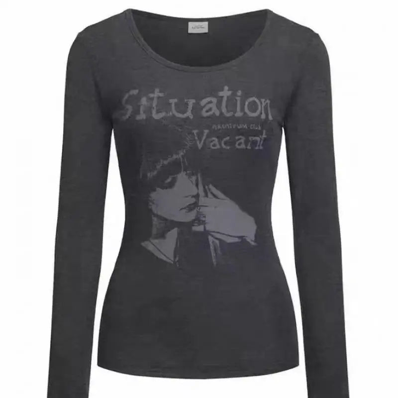 T-shirts Graphiques Chic Dollette Streetwear Vêtements Femme Manches Longues Mode Coréenne Années 2000 T-shirts Vêtements Féminins Haut Automne