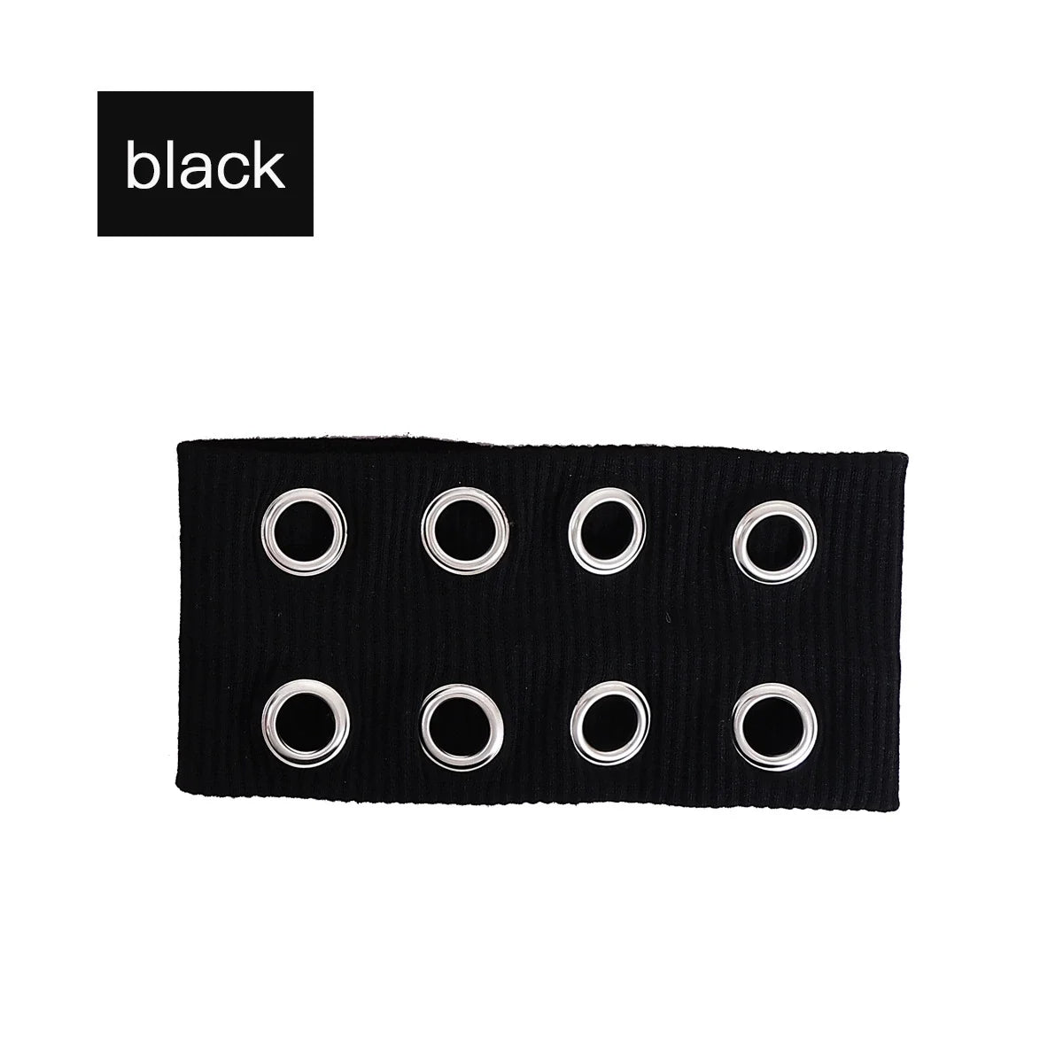 Chic Dollette Wide Elastic Headband with Eyelet Detail