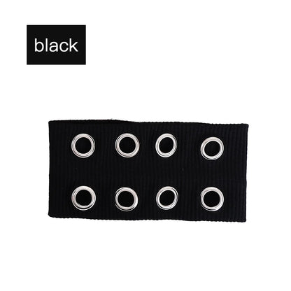 Chic Dollette Wide Elastic Headband with Eyelet Detail