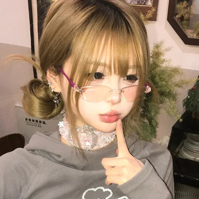 Chic Dollette Pink Small Frame Oval Glasses