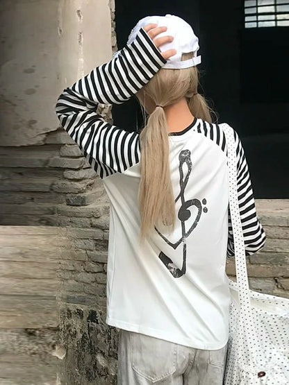 T-shirt Patchwork Imprimé Chic Dollette Japonais Années 2000 Top Graphique Streetwear Vintage Grunge Américain Rétro