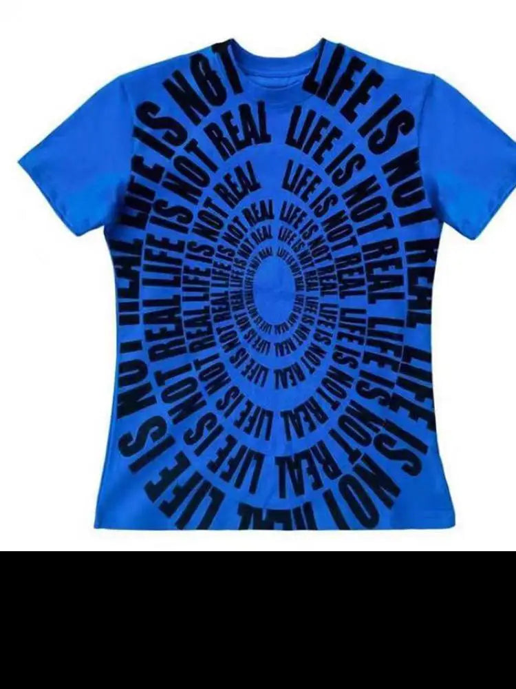 T-shirts Chic Dollette imprimé graphique bleu rétro américain Femme Vêtements Manches Courtes Années 2000 Vêtements T-shirt Femme