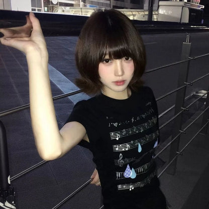 Chic Dollette Black Musical Orchestra T-Vintage Grunge Tshirts