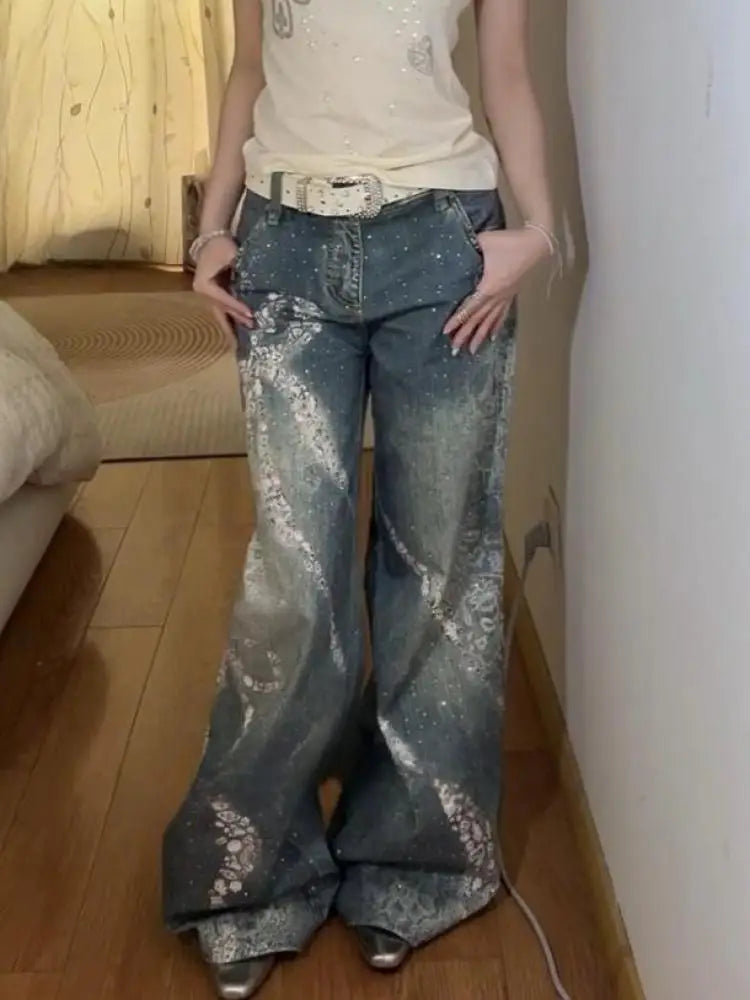Chic Dollette Streetwear Jeans lockere Damen-Denimhosen Baggy Pant Koreanische Mode Chic Damenbekleidung Ganzjährig Amerikanischer Stil