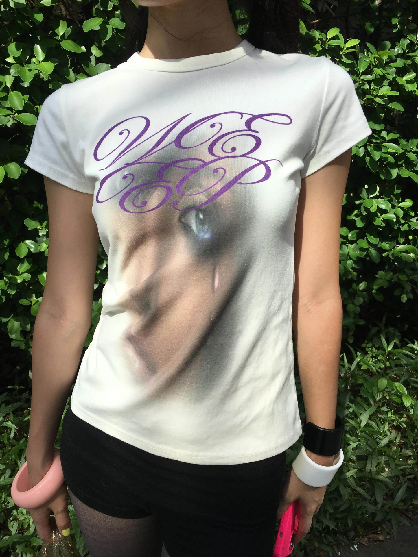 Chic Dollette Short Sleeve Slim Tee Tops Streetwear American Retro Vintage Graphic Tops Tee 2000s