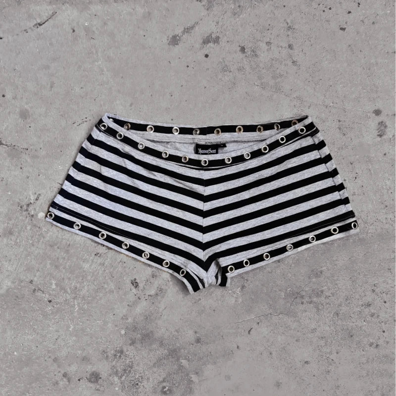 Chic Dollette  Gothic Punk Metal Circle Decorative Shorts Harajuku Sexy Super Short Summer Spice Girls Kawaii Women's