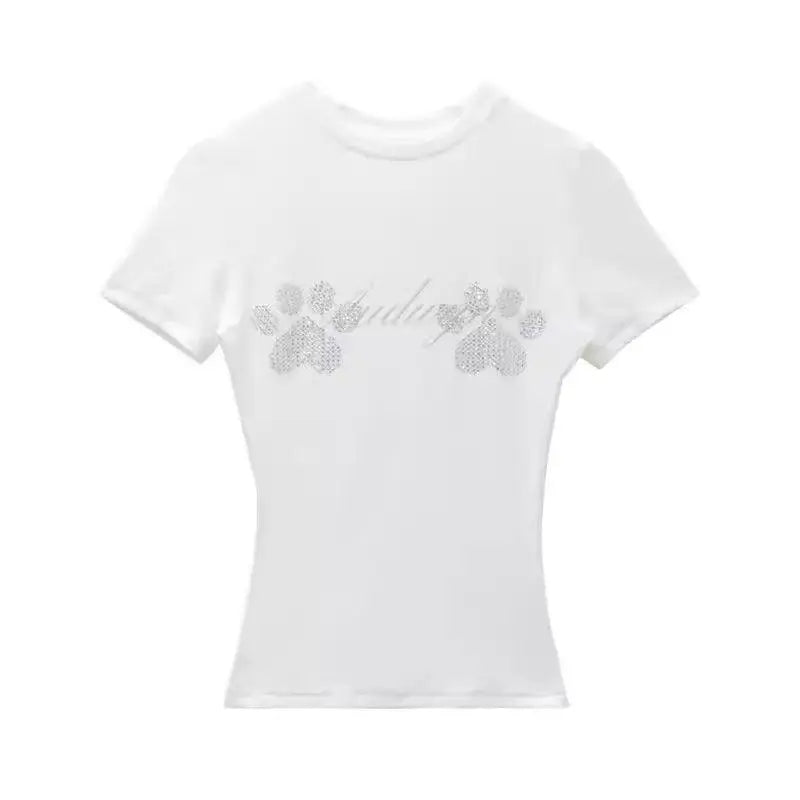 Schickes Dollette Gothic T-Shirt Kleidung Koreanische Mode 2024 Sommer Top Schmal Grunge Ästhetik Vintage T-Shirt Damen T-Shirts