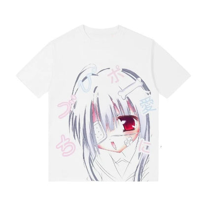 Chic Dollette White Casual T-shirt 2026 Summer Y2k Aesthetic Women Tshirts Harajuku Kawaii Cute Grunge Loose Tops