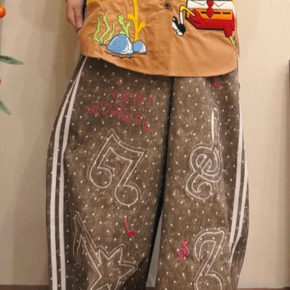 Pantalon large femme Chic Dollette brodé à pois, nouvelle mode printemps-été 2026, doux, cool, ample et polyvalent