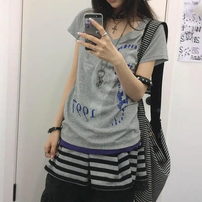 Chic Dollette Short Sleeve Vintage Top