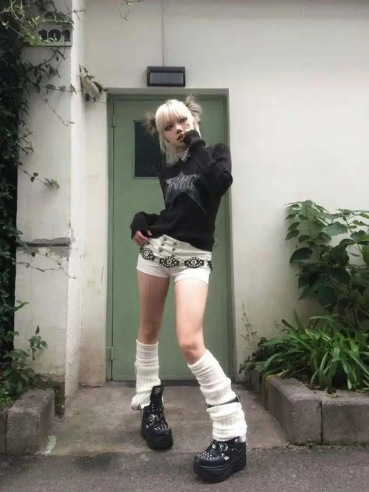 Haut court imprimé étoiles rétro Chic Dollette Streetwear Vintage années 2000 E-girls japonaises T-shirts automne hiver