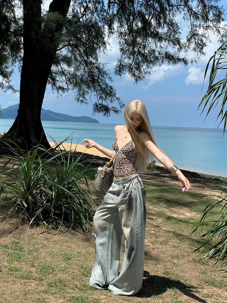 Chic Dollette Hotsweet Camisole Leopard Tank Top 2000er Kleidung Sexy Top Sommer 2025 Damenbekleidung Korean Fashion Top