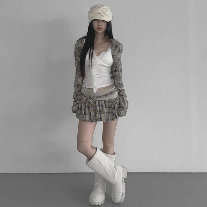 Schickes Dollette koreanisches Tanktop mit Spitzen-Patchwork, ärmelloses T-Shirt, Streetwear, japanische 2000er-Jahre-Camisole, Streetwear-Tops