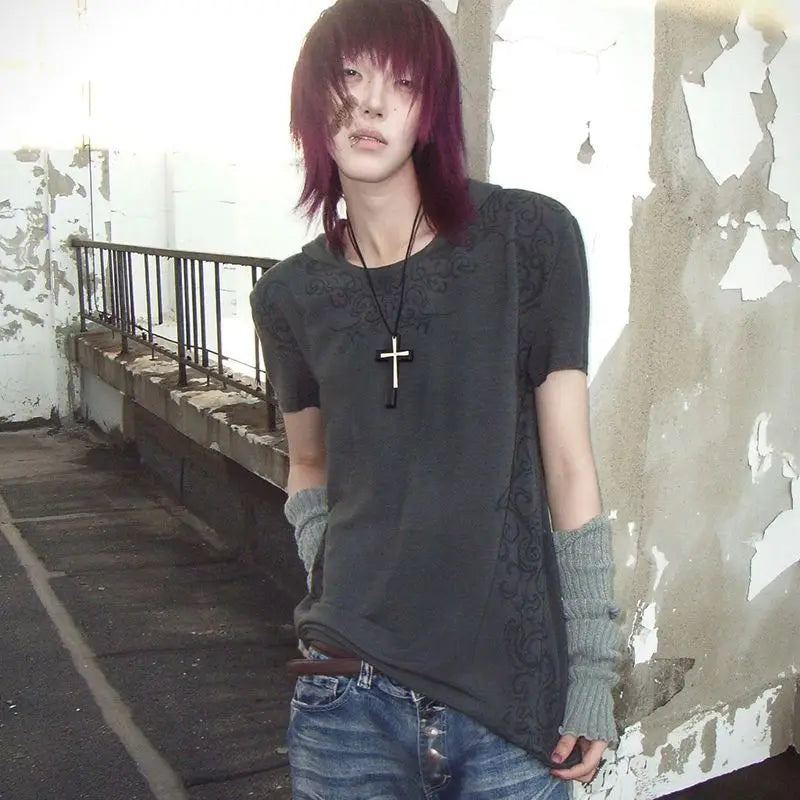 Chic Dollette T Shirts Women Hooded Printing Punk Style Short Sleeve Spring Summer Grunge Gothic Tops Ladies Y2k Aesthetic Harajuku
