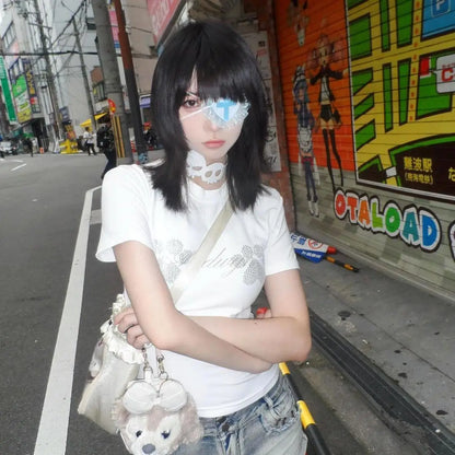 Chic Dollette Summer Dog Print Short Sleeve Tee