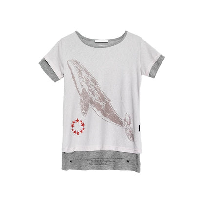 Chices Dollette Rosa Fake Zweiteiler Besticktes Langarm-Shirt mit Print für Damen Vintage Legere Vielseitige Rundhals-T-Shirts für Damen