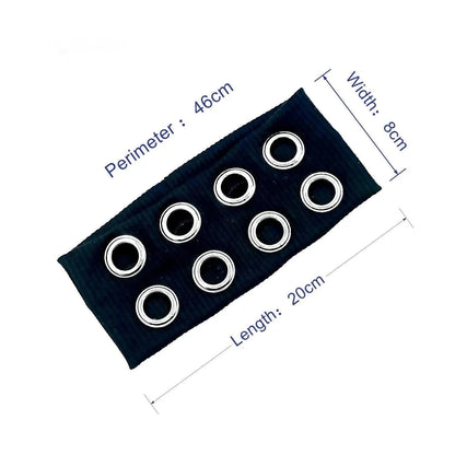 Chic Dollette Wide Elastic Headband with Eyelet Detail
