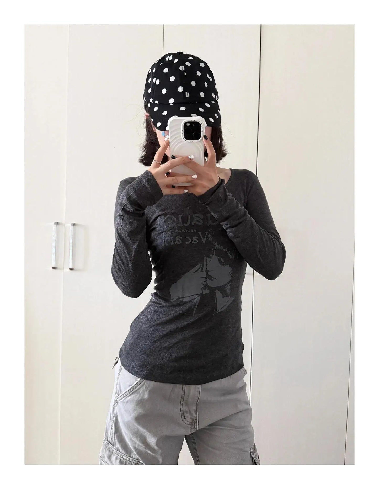 Schicke Dollette Streetwear Grafik T-Shirts Damen Kleidung Langarm Koreanische Mode 2000er Kleidung T-Shirts Weibliche Kleidung Herbst Oberteil