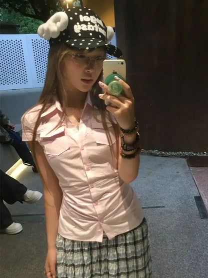 Chic Dollette Pink Short Blouse