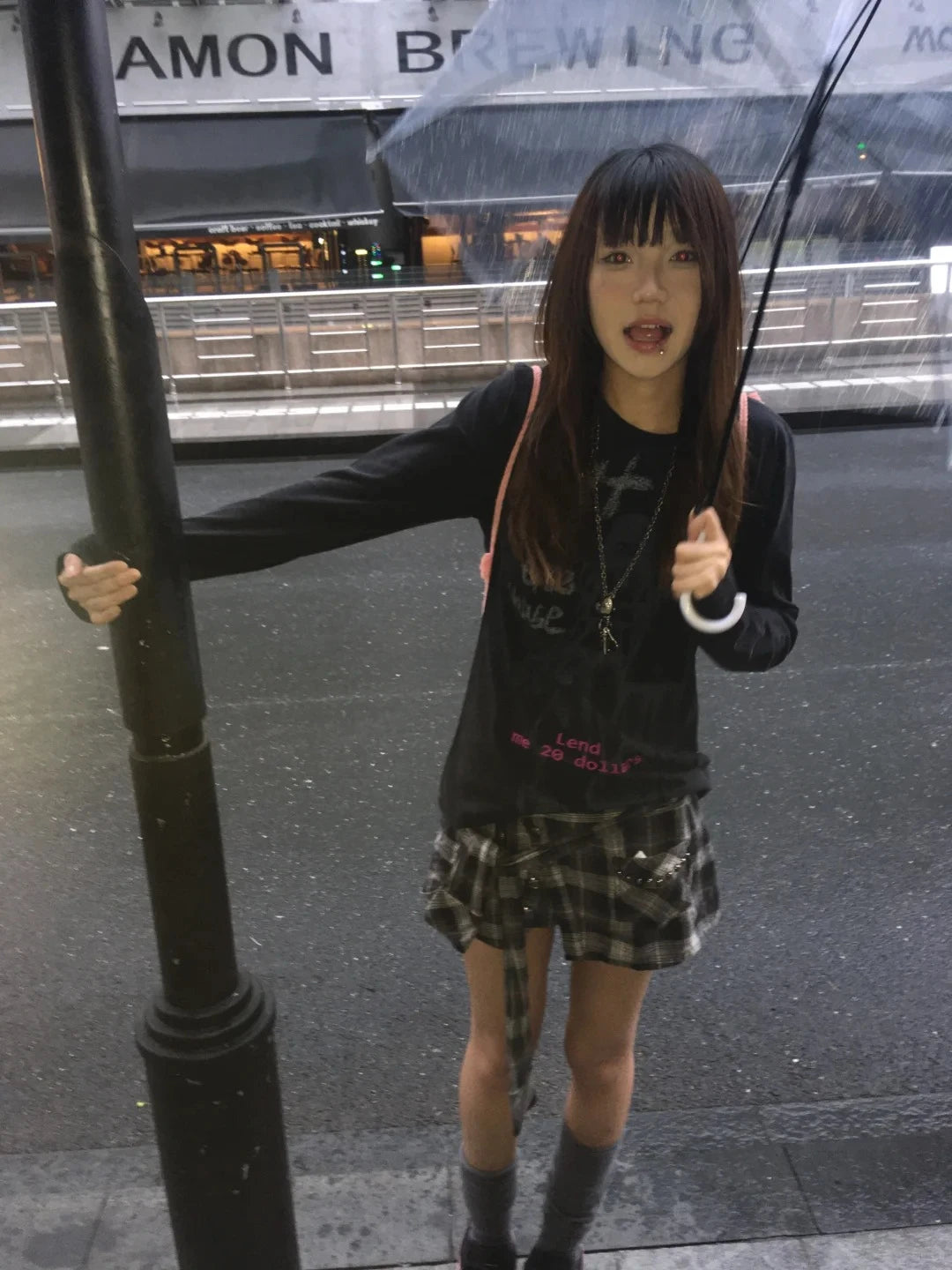 Chic Dollette Vintage T-Shirt Schwarz Langarm Print Grafik Top Amerikanisches Retro Grunge Top Japanische 2000er T-Shirts E-Girl