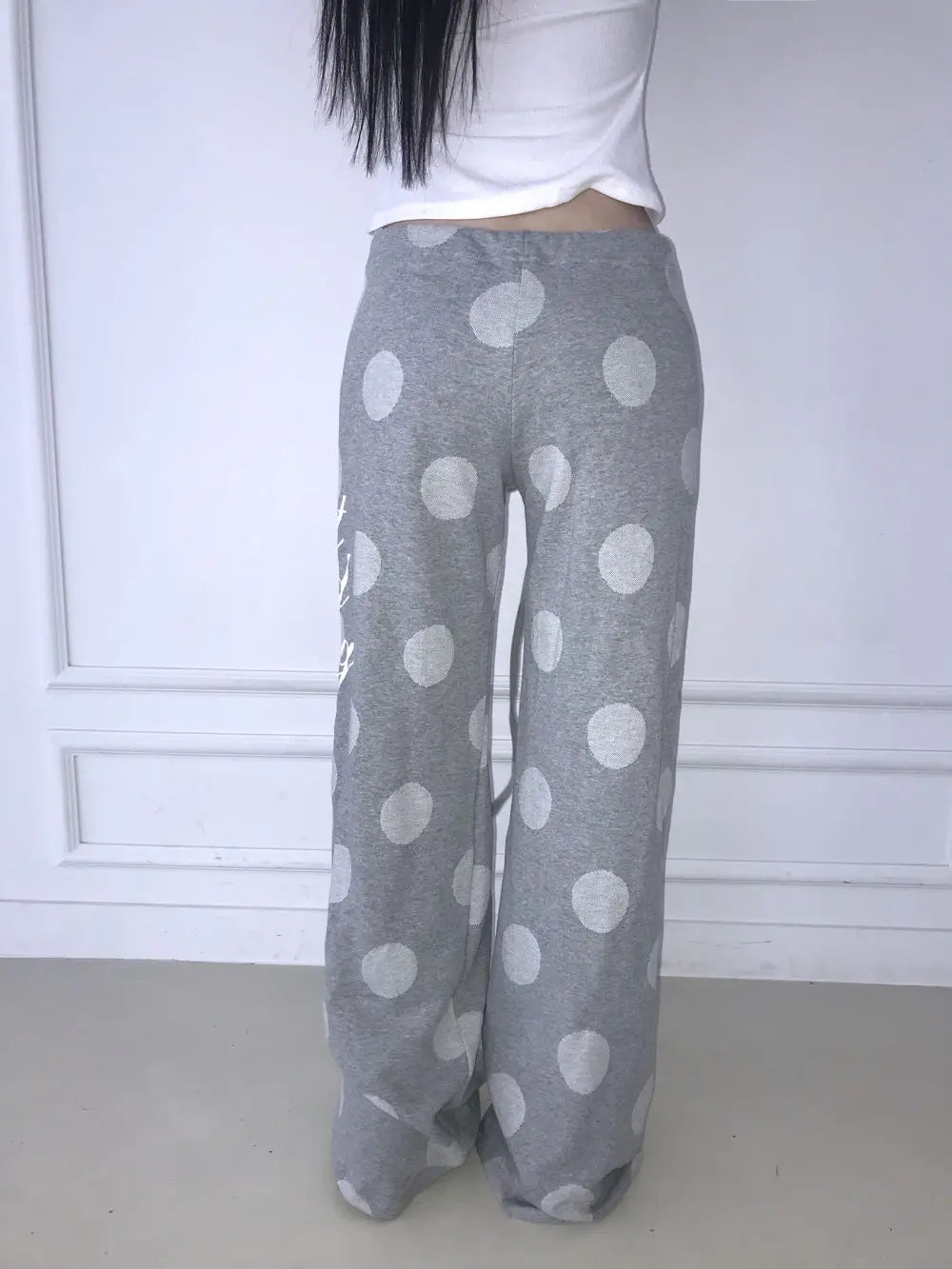 Chic Dollette 2026 new American retro Y2K polka dot letter print slimming pants punk street trend fashion versatile niche casual sports pants