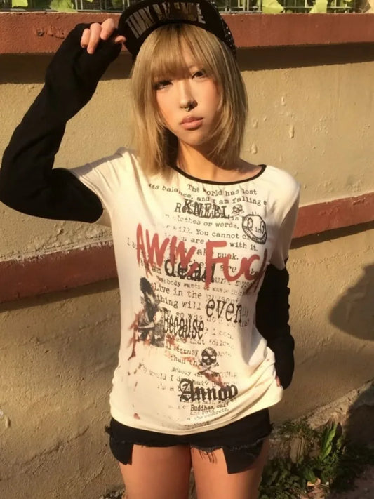 Chic Dollette Vintage Grunge Loose Tshirts