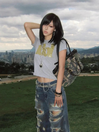 Chic Dollette Bubble Letter Tee Short Sleeve T-shirt