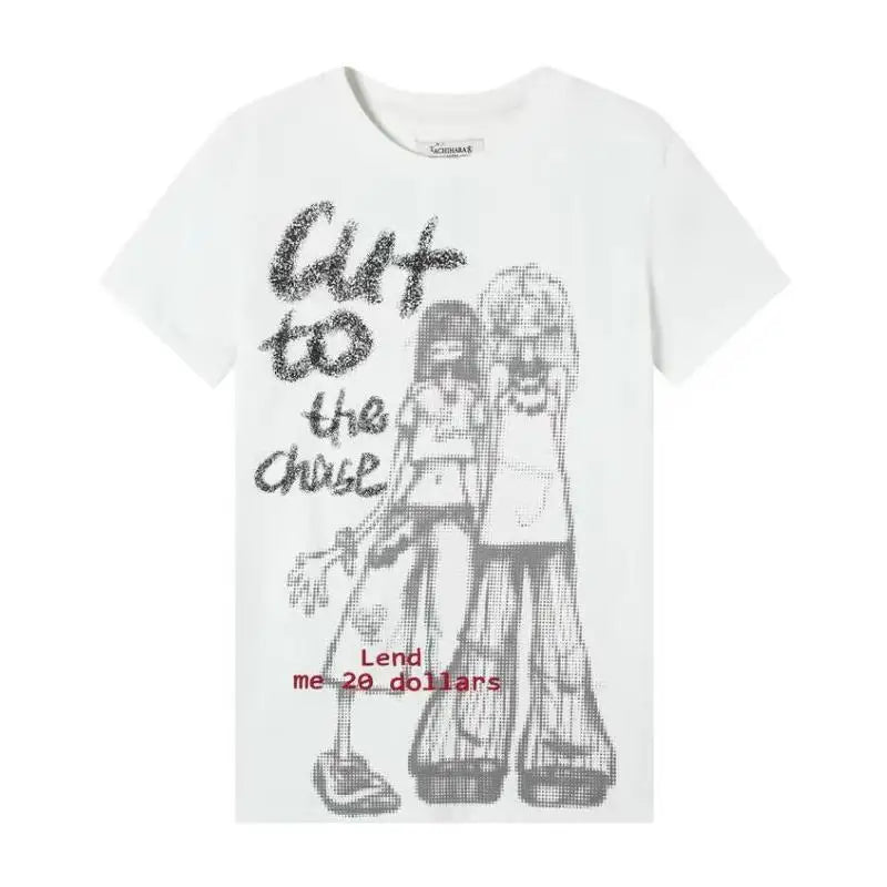 Schicke Dollette Gothic Cartoon Grafik T-Shirts Kurzarm 2000er Kleidung Damen T-Shirt Japan Style Print Tees Goth Sommer Top