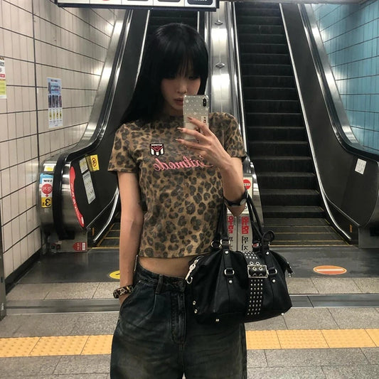 Chic Dollette Leopard Print Short Sleeve