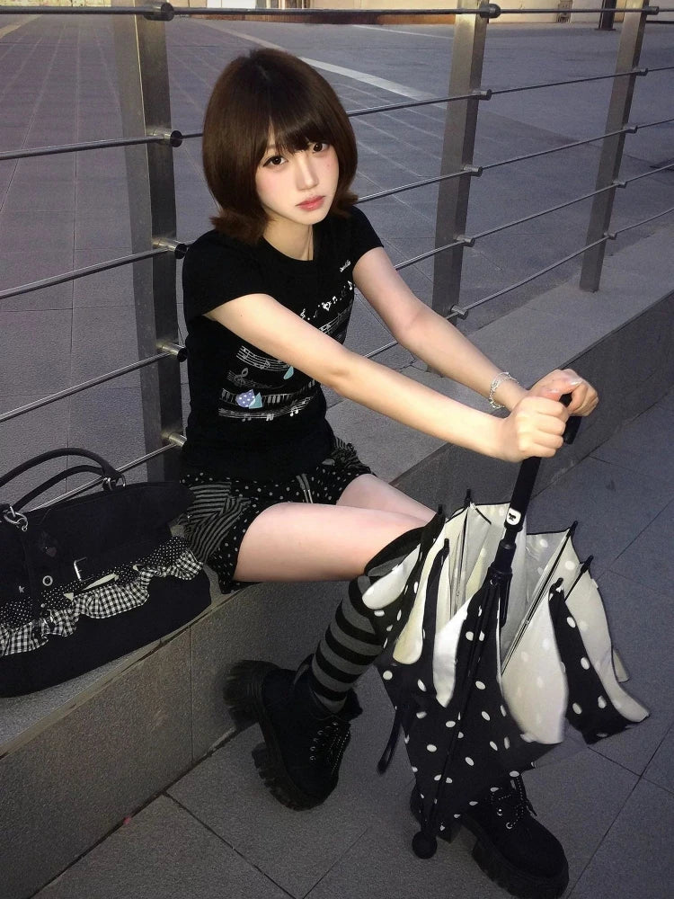 Chic Dollette Black Musical Orchestra T-Vintage Grunge Tshirts
