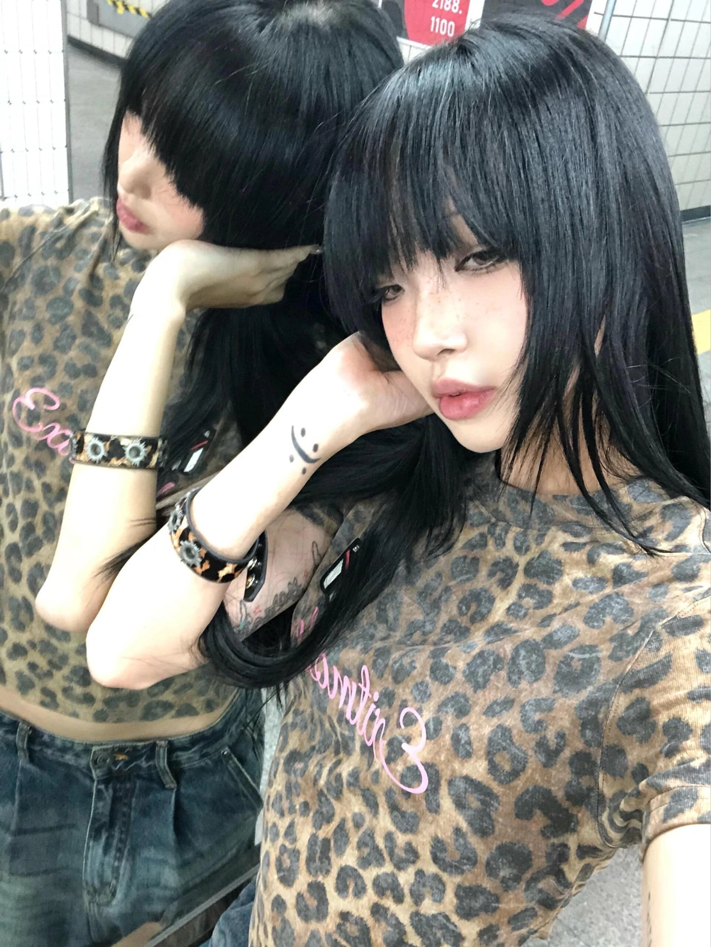 Chic Dollette Leopard Print Short Sleeve