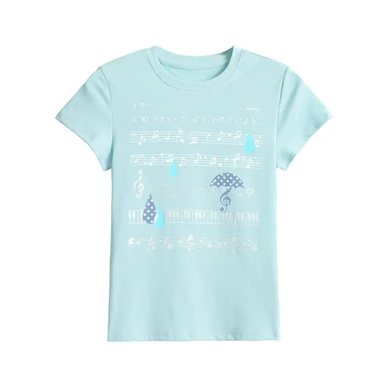 Chic Dollette Y2k Aesthetic T-shirt Women Slim Print Graphic Tops Streetwear Japanese 2000s Crop Tops Short Sleeve Tshirts E-girls