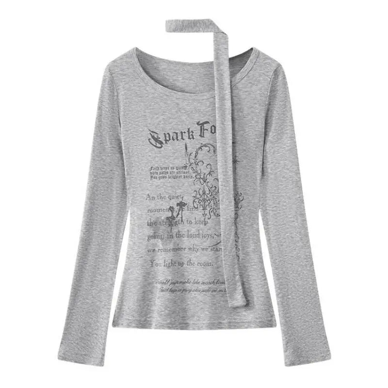 Schickes Dollette Hotsweet Print Grafik T-Shirts Mit Stap Jugendlicher Frauen Kleidung Langarm 2000er Kleidung T-Shirts Weibliche Kleidung