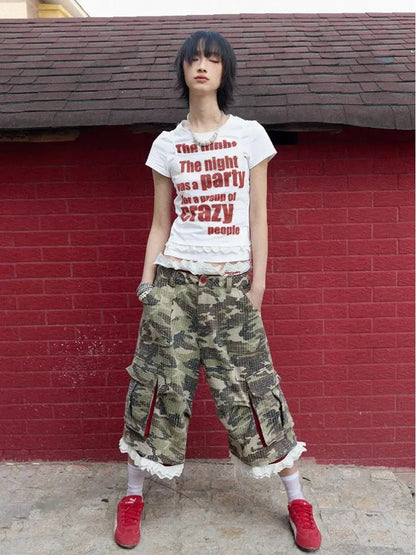 Chic Dollette Print Buchstaben Damen T-Shirt Kurzarm Sommer Oberteil 2000er Kleidung Grafik T-Shirts Weibliche Koreanische Mode Streetwear