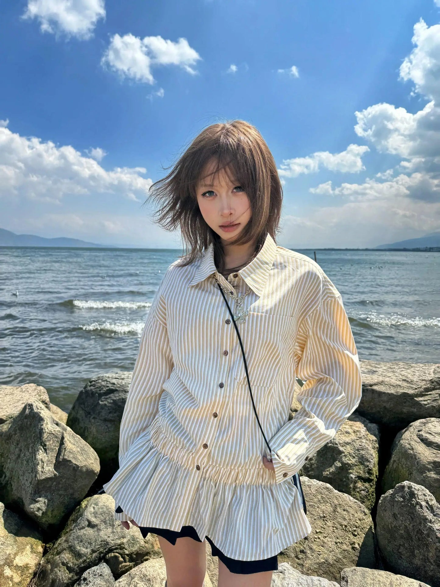Chic Dollette Koreanischer Stil Zweiteiliges Set Kariertes Hemd Und A-Linien-Rock Japanische Fairycore Damen Zweiteiliges Outfit-Set E-Girls Anzüge