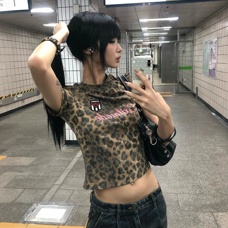 Chic Dollette Leopard Print Short Sleeve