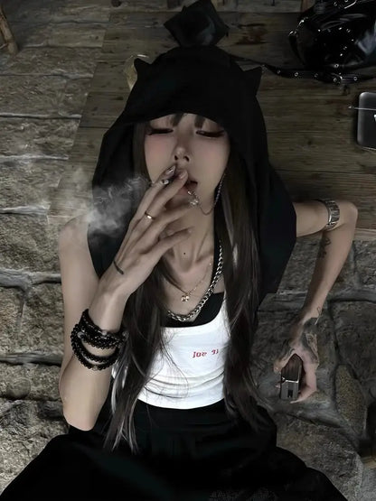 Schickes Dollette Hotsweet Tanktop Weißes Skinny Top 2000er Kleidung Sexy Weste Koreanische Mode Ärmellose Damenbekleidung Sommer 2025