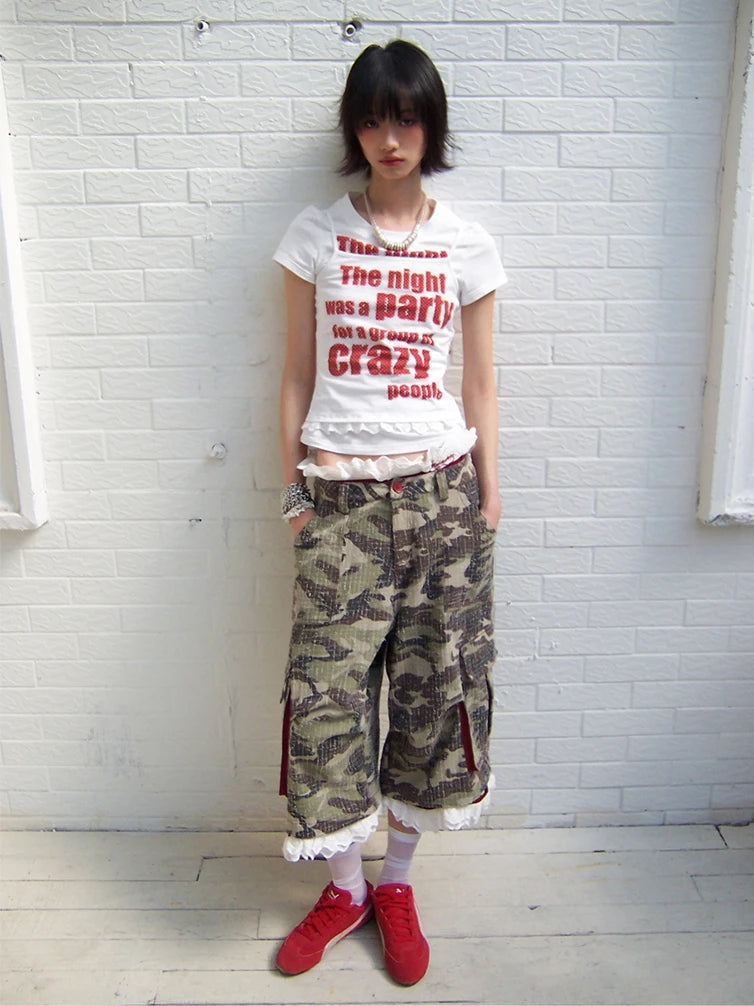 Chic Dollette Print Buchstaben Damen T-Shirt Kurzarm Sommer Oberteil 2000er Kleidung Grafik T-Shirts Weibliche Koreanische Mode Streetwear