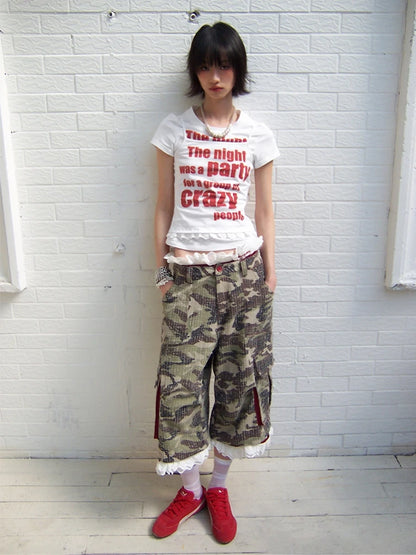 Chic Dollette Print Buchstaben Damen T-Shirt Kurzarm Sommer Oberteil 2000er Kleidung Grafik T-Shirts Weibliche Koreanische Mode Streetwear