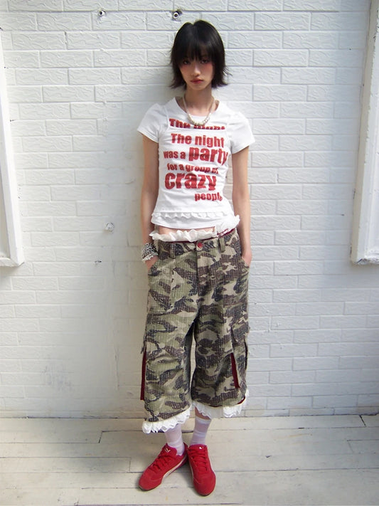 T-shirt femme Chic Dollette imprimé lettres, manches courtes, haut d'été, vêtements années 2000, t-shirts graphiques, mode coréenne, streetwear